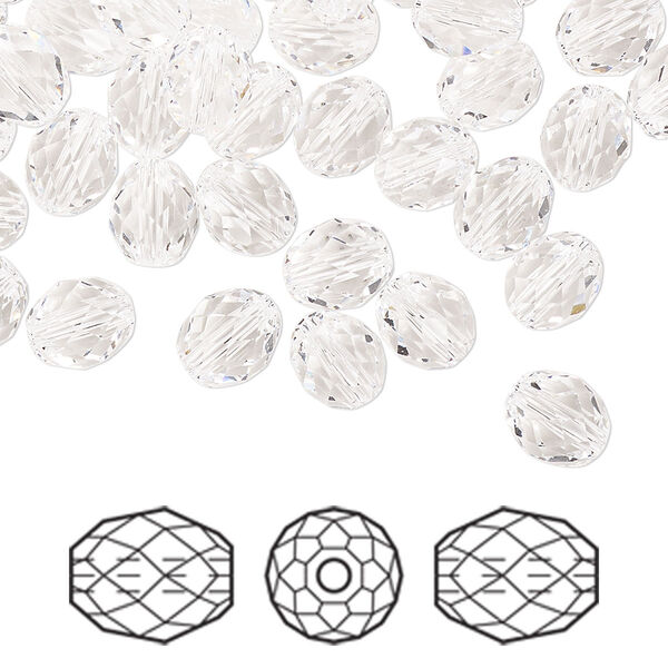 Bead 288pk crystal, Swarovski® 7x6mm olive briolette 5044 image number 0