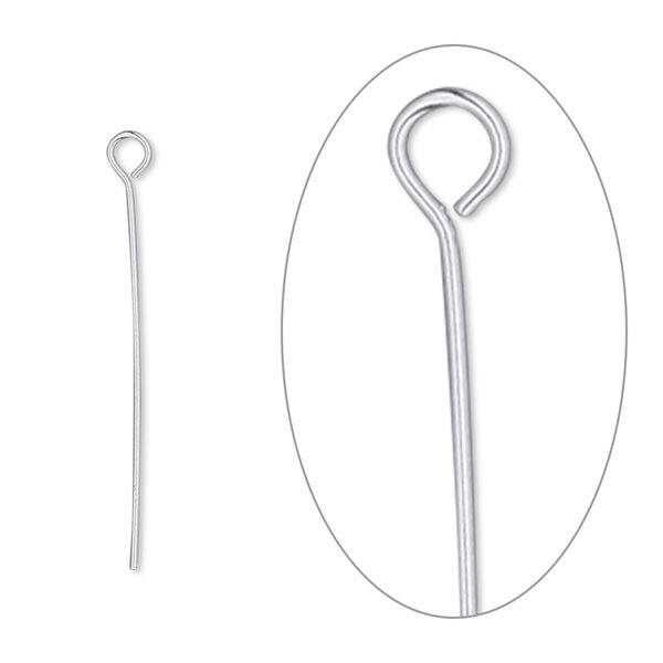 Eye pin, sterling silver-filled, 1-1/8 inches, 24 gauge. Sold per pkg of 100. image number 0