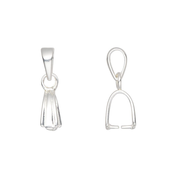 Bail, ice-pick, sterling silver, 20.5x4mm 7.5mm grip length. Sold individually. image number 0