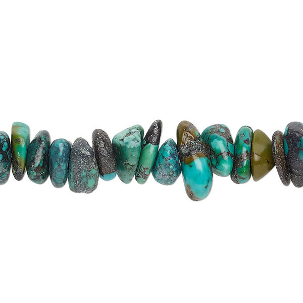 Turquoise 1pkg1, chip bead 15 inch large image number 0