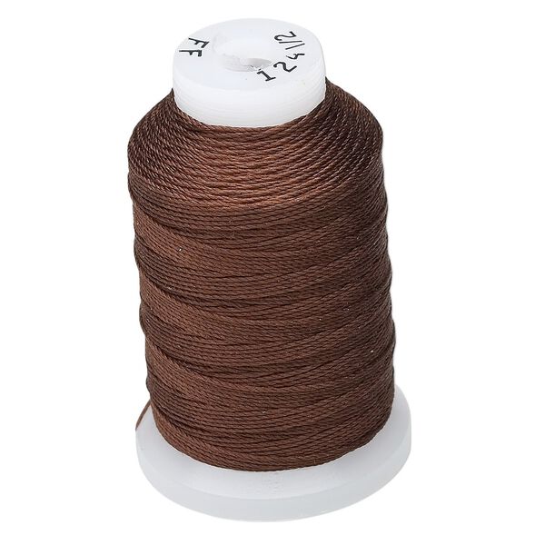 Thread, Purely Silk™, 3-ply, chestnut, size FF. Sold per 115-yard spool. image number 0