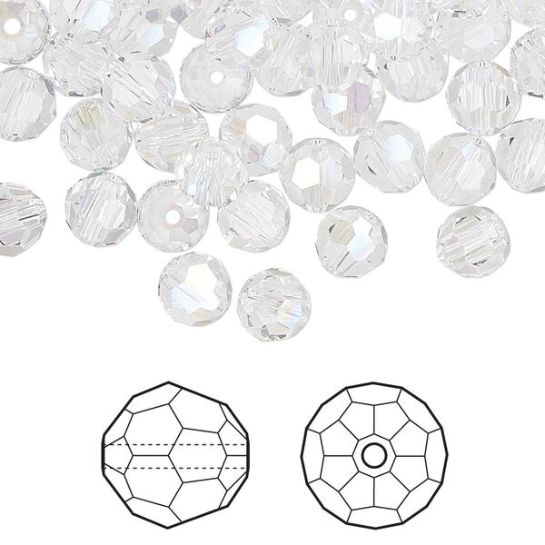 Bead 360pk crystal moonlight, Swarovski® 6mm round 5000 image number 0