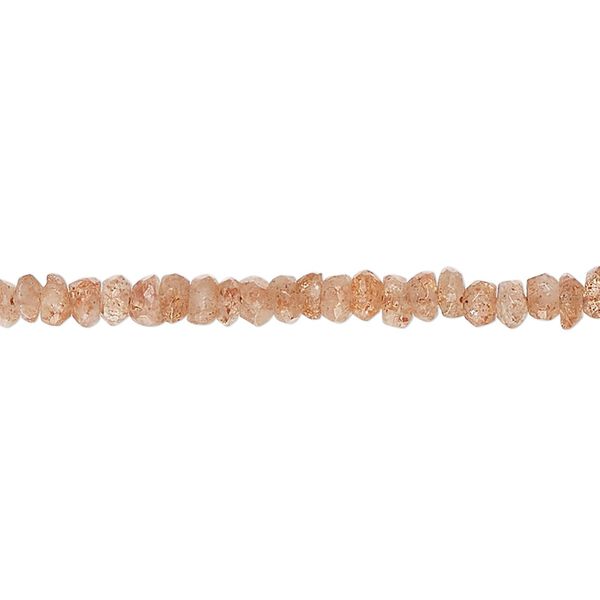 Sunstone 1pkg1, hand-cut faceted rondelle bead natural 13 inch 3x1mm-4x3mm image number 0