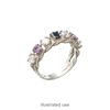 Ring, sterling silver, twisted band with (7) 3.5mm 4-prong round settings, size 7. Sold individually. image number 1