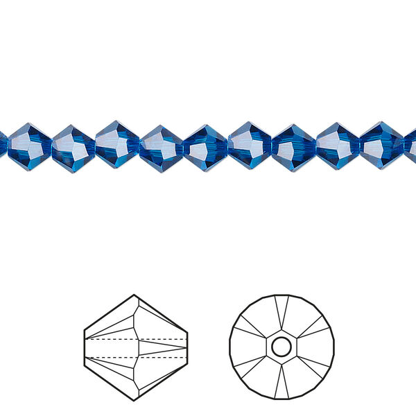 Bead 720pk Capri blue, Swarovski® 5mm XILION bicone 5328 image number 0
