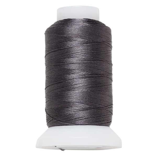 Thread, Purely Silk™, dark grey, size C. Sold per 310-yard spool. image number 0