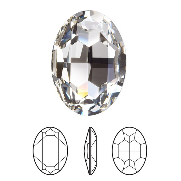 Fancy stone 1pk crystal foil back, Crystal Passions® 30x22mm oval 4127 image number 0