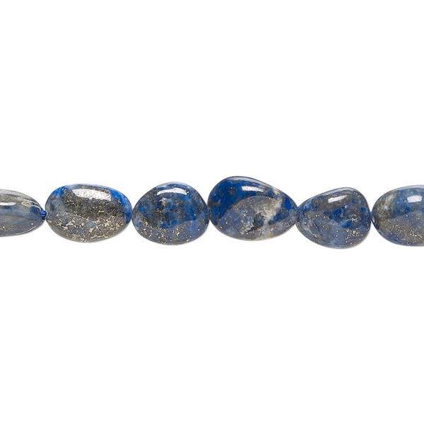 Lapis lazuli 1pkg1, hand-cut pebble bead natural 14 inch medium image number 0