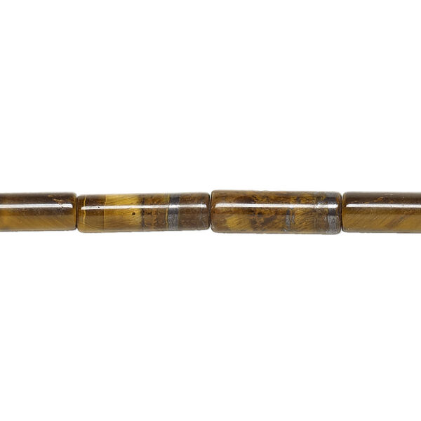 Tigereye 1pkg1, tube bead natural 15.5-16 inch 13x4mm image number 0