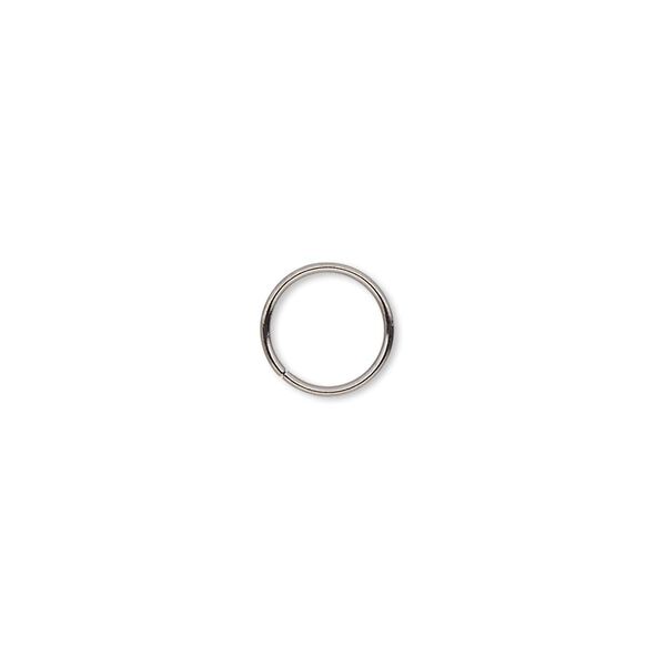 Jump ring, gunmetal-plated brass, 9mm round, 7.5mm inside diameter, 20 gauge. Sold per pkg of 100. image number 0