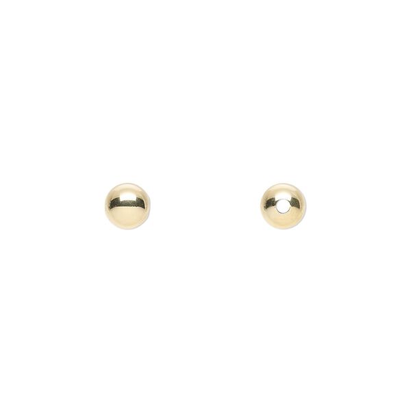 Bead, 14Kt gold, 5mm seamless round. Sold individually. image number 0