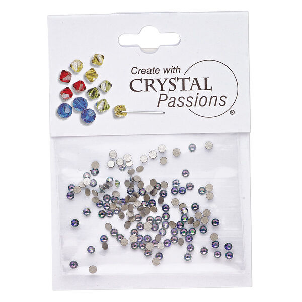 Flat back 144pk crystal paradise shine foil back, Crystal Passions® 2.1-2.3mm rose round SS7 2058 image number 0