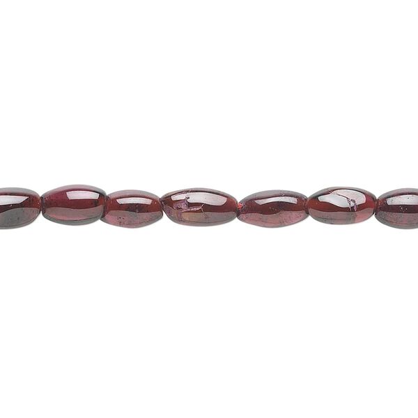 Garnet 1pkg1, hand-cut oval bead 15.5-16 inch 5x3mm-8x4mm image number 0