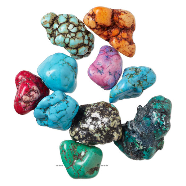 Magnesite 1pkg10, nugget bead mix large to extra-large image number 0