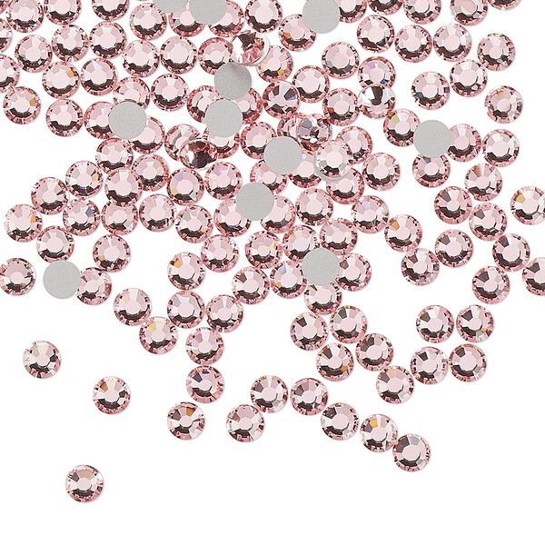 Flat back, Dance With Me™ crystal rhinestone, light rose, foil back, 3-3.2mm rose, SS12. Sold per pkg of 144 (1 gross). image number 0