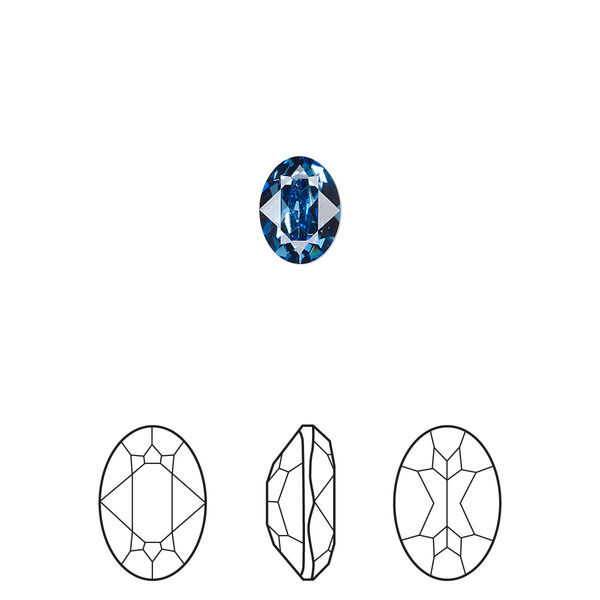 Fancy stone 180pk ice blue foil back, Swarovski® ReCreated™ 8x6mm oval 4120 image number 0