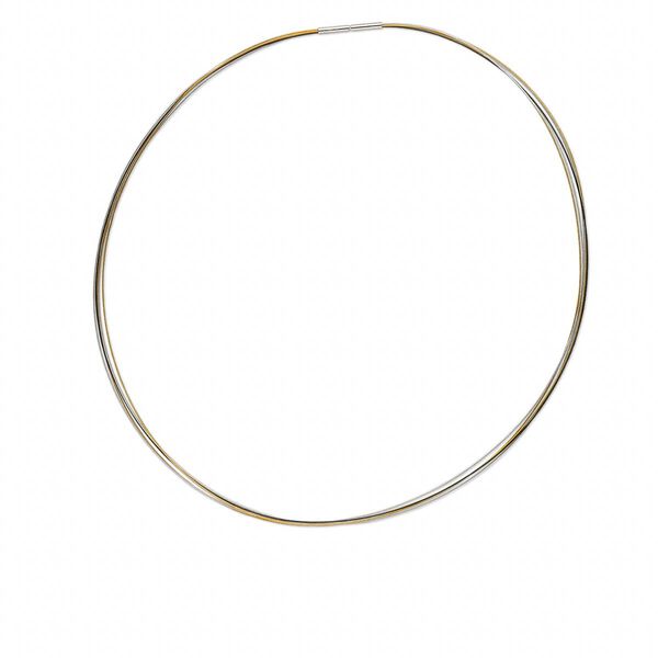 Necklace, plastic coated stainless steel, multicolored, 5-strand choker-style, 18-inches. Sold individually. image number 0