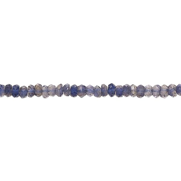 Iolite 1pkg1, hand-cut faceted rondelle bead natural 13 inch 3x1mm-4x3mm image number 0