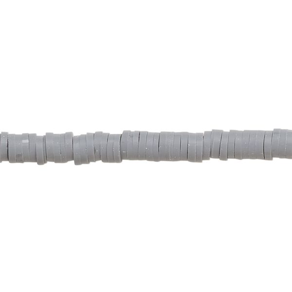 Bead, polymer clay, opaque light grey, 4x1mm heishi. Sold per pkg of (2) 15-1/2" to 16" strands. image number 0