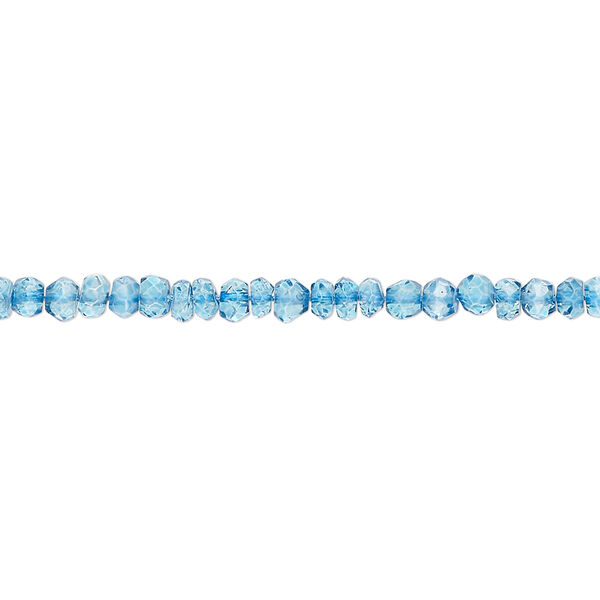 Quartz crystal 1pkg1, hand-cut faceted rondelle bead 12 inch 3x2mm-4x3mm image number 0