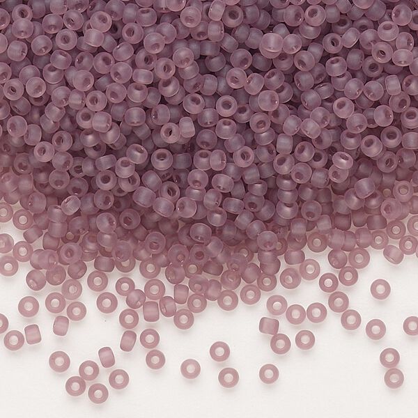 Seed bead, Dyna-Mites™, glass, pkg/1/2kg, #11 round, translucent matte light purple, (10MA 11/0 RR). image number 0
