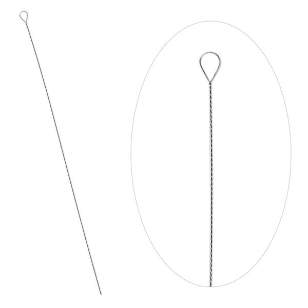 Needle, stainless steel, #8 light, 2-1/2 to 3-inch twisted wire. Sold per pkg of 100. image number 0