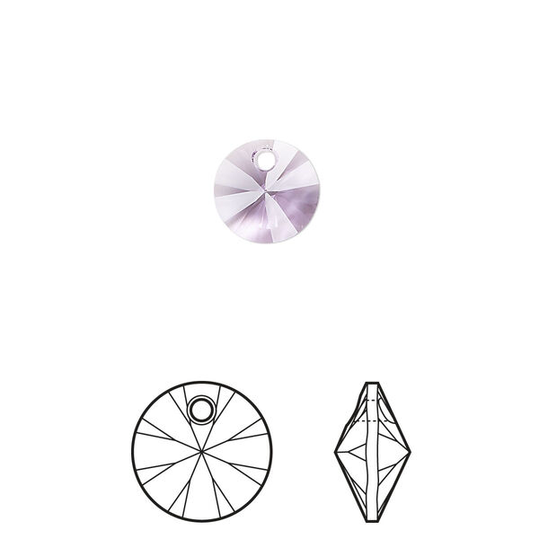 Drop 144pk violet, Swarovski® 8mm pendant mini disk 6428 image number 0