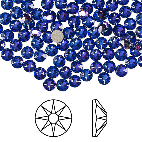 Flat back 1440pk crystal heliotrope foil back, Swarovski® 3.8-4mm rose round SS16 2088 image number 0