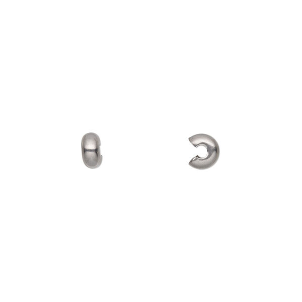 Crimp cover, stainless steel, 4mm round. Sold per pkg of 500. image number 0