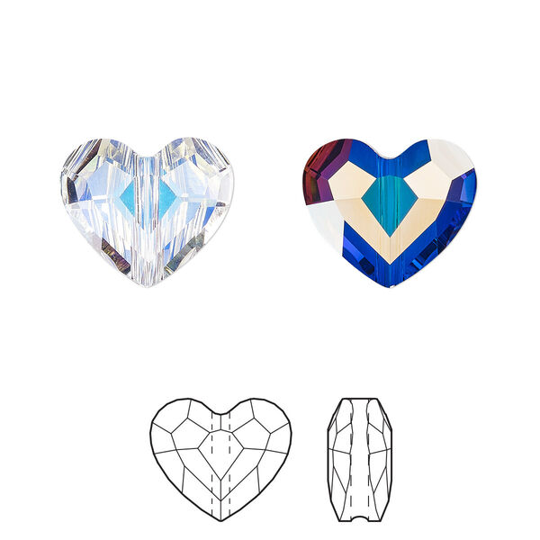 Bead 4pk crystal AB, Crystal Passions® 12mm love 5741 image number 0
