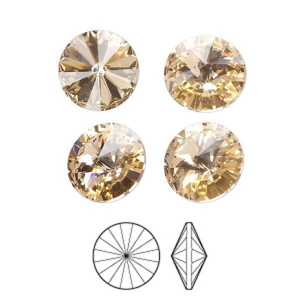 Chaton 144pk light peach foil back, Preciosa MAXIMA Czech crystal rhinestone 12mm rivoli image number 0