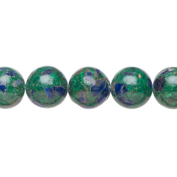 Azurite-malachite / resin 1pkg1, round bead 15.5-16 inch 10mm image number 0