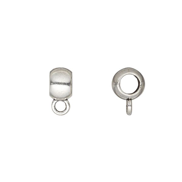 Bead, antique silver-finished "pewter" (zinc-based alloy), 8x5mm rondelle with loop. Sold per pkg 10. image number 0