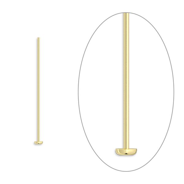 Head pin, 14Kt gold-filled, 1 inch, 24 gauge. Sold per pkg of 25. image number 0