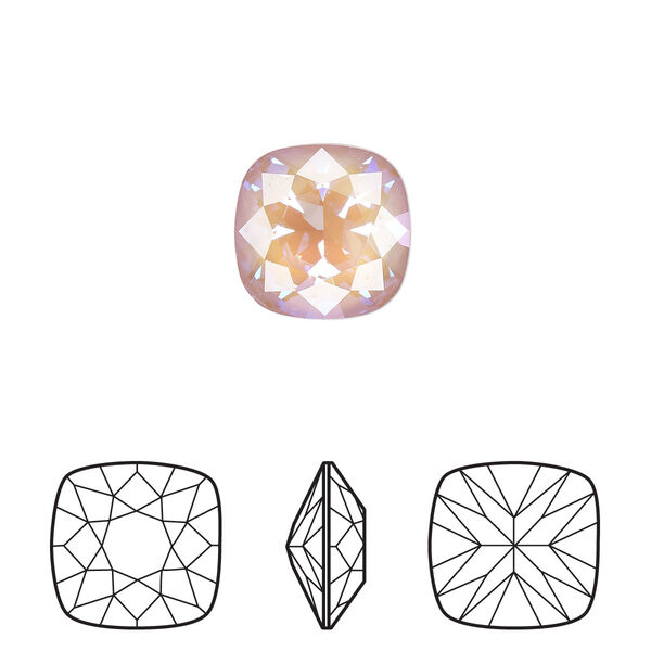 Fancy stone 1pk crystal dusty pink DeLite, Crystal Passions® 12mm cushion 4470 image number 0