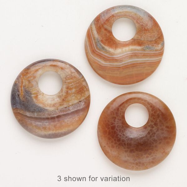 Fire crackle agate 1pkg1, donut focal 40mm image number 0