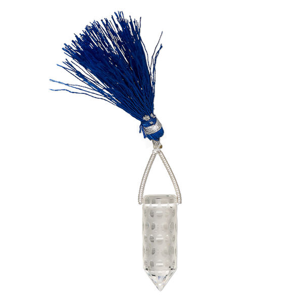 Quartz crystal 1pkg1, matte hand-cut concave-faceted round point drop natural 26x9mm image number 0