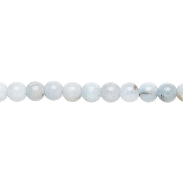 Aquamarine 1pkg1, round bead 15 inch 3-4mm image number 0