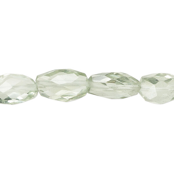 Green quartz 1pkg1, hand-cut faceted flat nugget bead 7 inch small image number 0