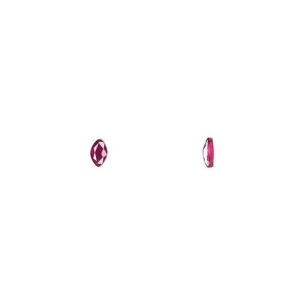 Ruby 1pkg1, hand-cut faceted marquise gem 4x2.5mm image number 0