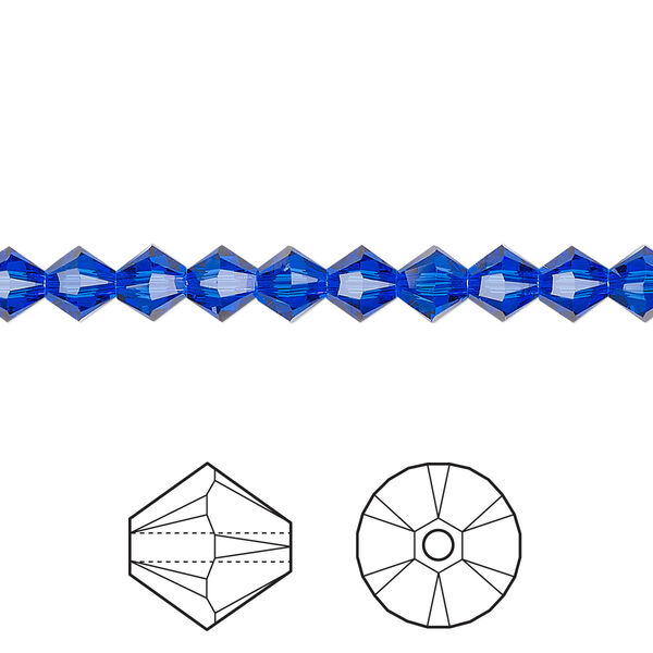 Bead 720pk majestic blue, Swarovski® 5mm XILION bicone 5328 image number 0