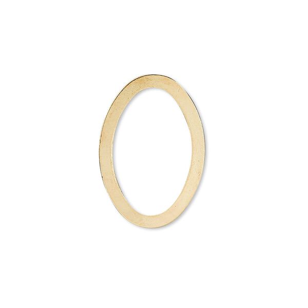 Component, gold-plated brass, 22x15mm open oval. Sold per pkg of 10. image number 0