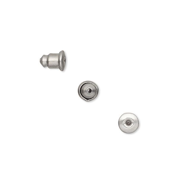 Earnut, stainless steel, 6x5mm barrel. Sold per pkg of 50 pairs. image number 0