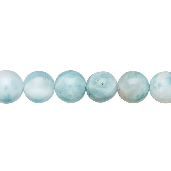 Larimar 1pkg1, round bead B grade, 6 inch 8mm image number 0
