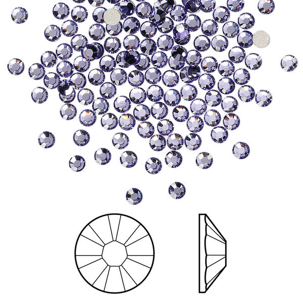 Flat back 144pk tanzanite foil back, Crystal Passions® 2.5-2.7mm rose round SS9 2058 image number 0