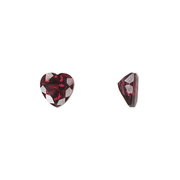 Rhodolite garnet 1pkg1, hand-cut faceted heart gem natural 7mm image number 0