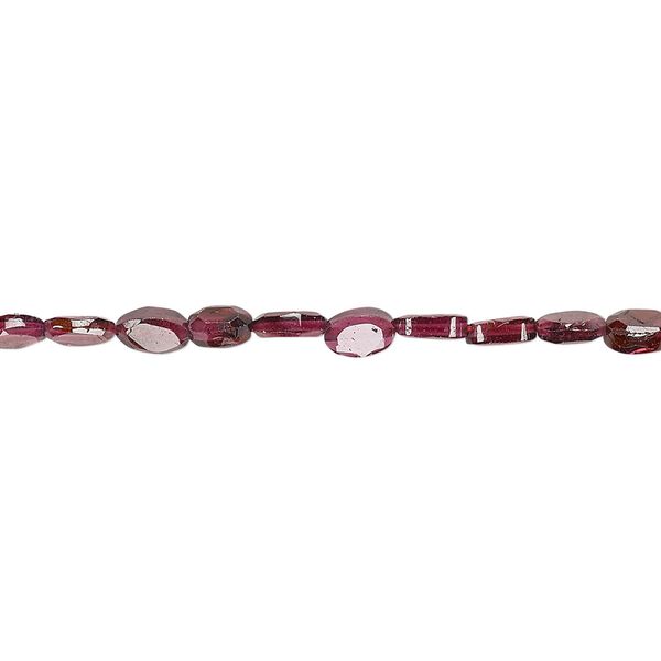 Rhodolite garnet 1pkg1, hand-cut faceted flat oval bead 13 inch 5x2mm-6x4mm image number 0