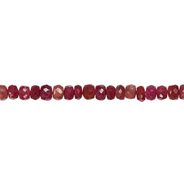 Indian ruby 1pkg1, hand-cut faceted rondelle bead 15 inch 4x2mm-5x4mm image number 0