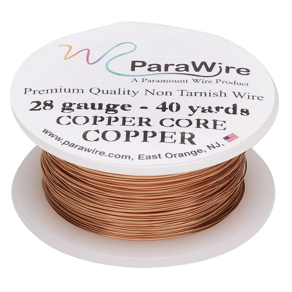 Wire, ParaWire™, copper, round, 28 gauge. Sold per 40-yard spool. image number 0