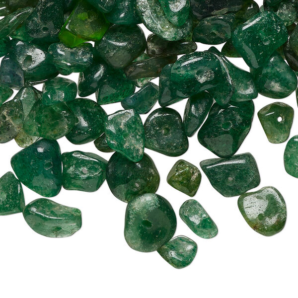 Green aventurine 1pkg1, tumbled chip bead natural small to medium image number 0